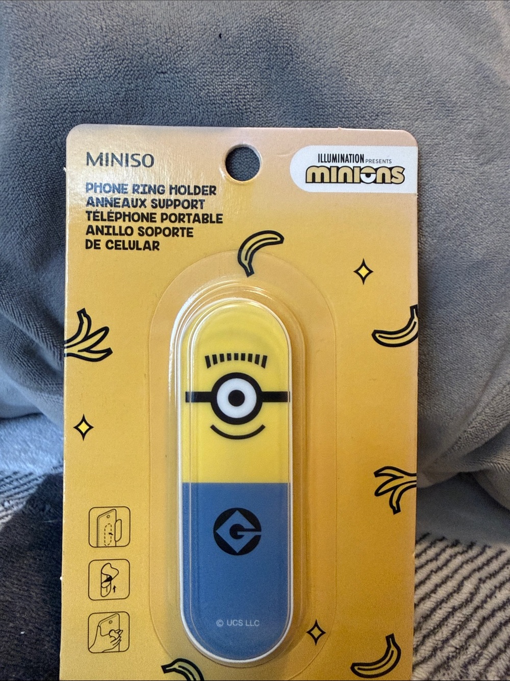 MINISO Minions Yellow Phone Ring Holder